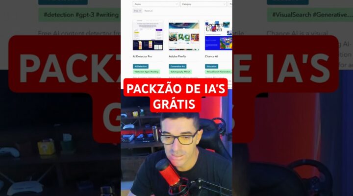 Packzão de IA’s gratuitas te esperando #ias #artificialintelligence #ganhardinheiroonline