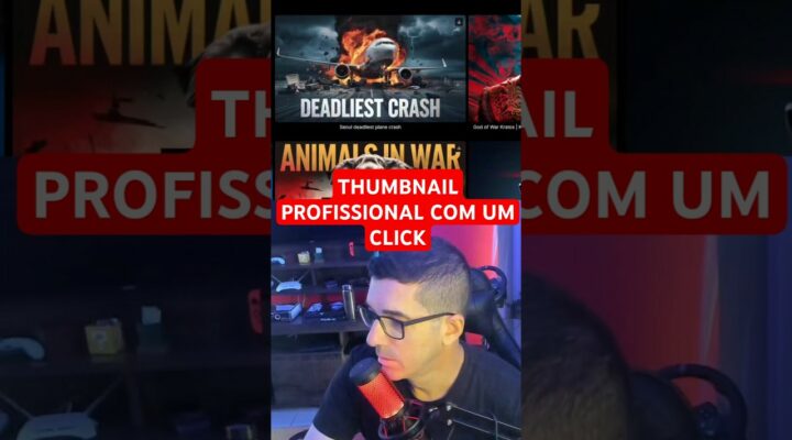 Thumbnail profissional com um click #ia #ai #inteligenciaartificial
